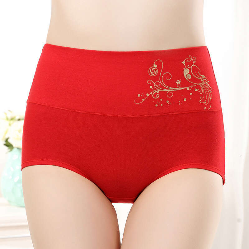 High Waisted Hot Stamping Pure Cotton, Zodiac Year Underwear, Festive Big Red Koi Print Underwear Lingerie Women Underwear Panties Underwears Woman Ca