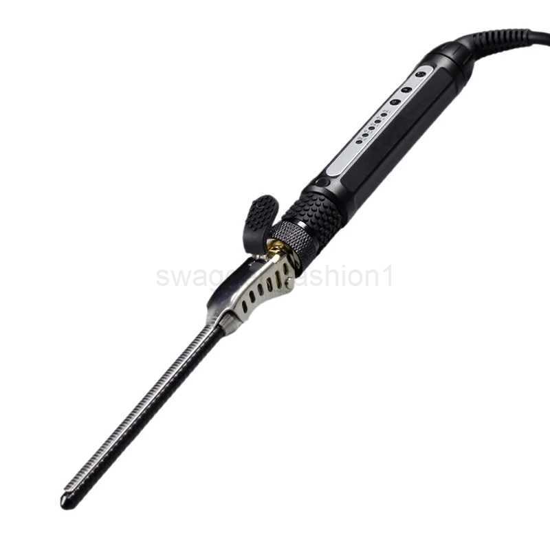 Mens Hair Curler Ceramic 7mm Hair Curling Wand Small Hair Deep Curly Hair Curlers Rollers Curling Iron Rotating 360 DegreeB240719