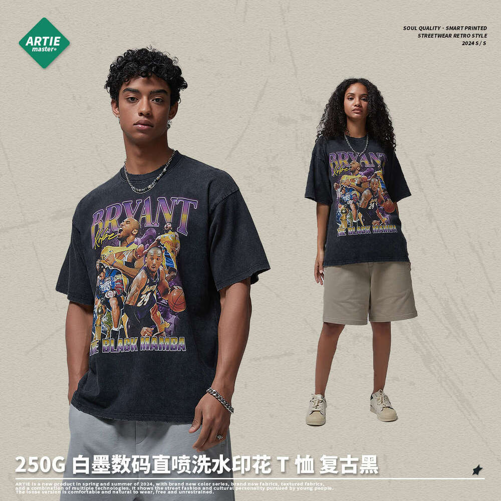 New Merchandise Summer High Street Spring Summer Printing Short Sleeve Bottoming Quick Drying Collar Blouse Couples Round Neck Graphic T Shirts