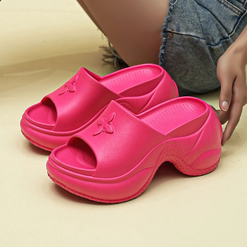 Wedge Slider Womens Platform Sandals Fashion High Sole Womens Summer Slider Eva foam Womens Babouche Red Shoe Slider 240719