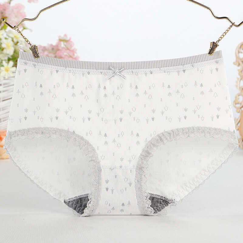 New Lace Edge Mid Waist No Trace Underwear Women's Cotton Triangle Pants Panties Calecon Lingerie Women Underwear Calzoncillos Underwears Woman U