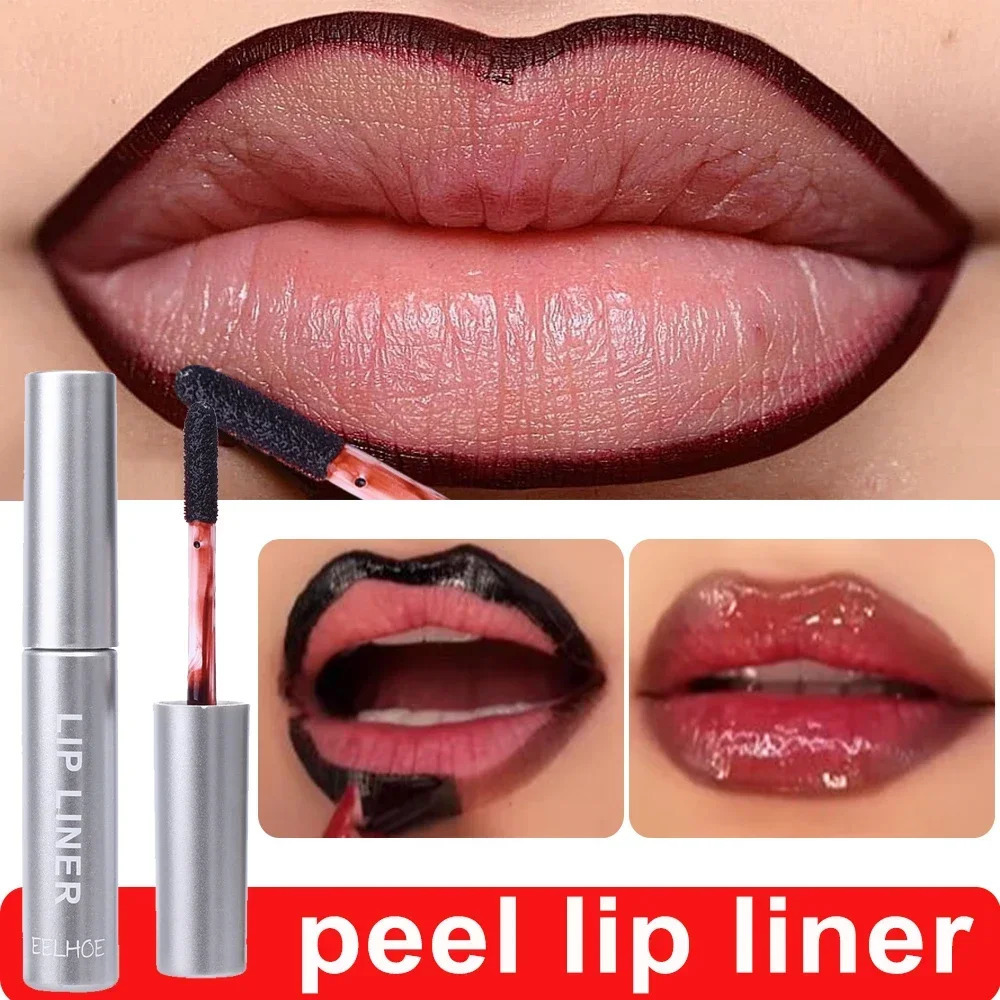 Waterproof Lip Liner Peel Off Tattoo Lipgloss Waterproof Long Lasting Matte Lip Tint Brown Contour Tear-off Lips Stain Cosmetic 240713