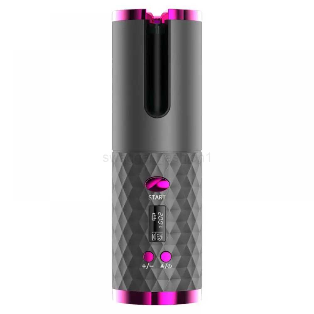 Automatic Wireless Hair Curler Cordless Rotating USB Rechargeable Curling Iron Display Temperature Adjustable Timing Hair CurlerB240719