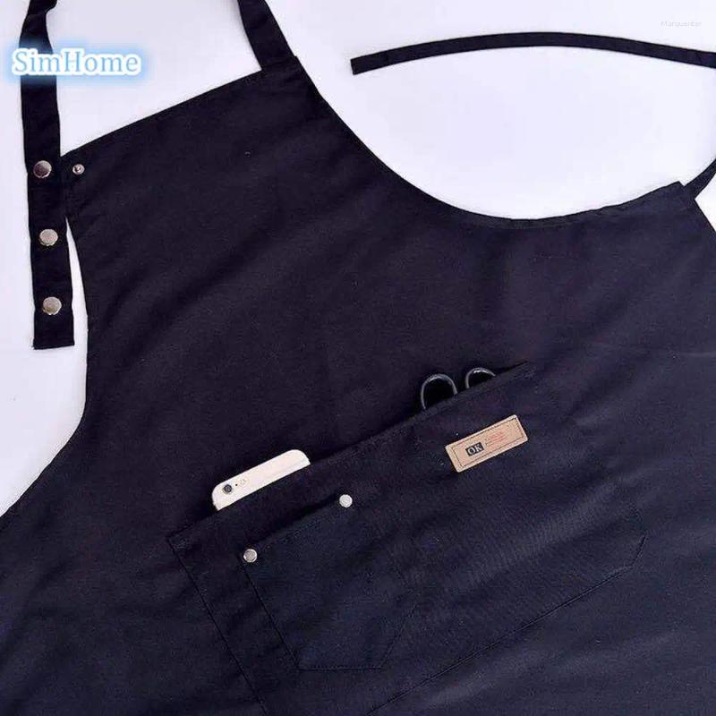 Aprons Fashion Canvas Kitchen For Woman Men Chef Work Apron Grill Restaurant Bar Shop Cafes Beauty Nails Uniform