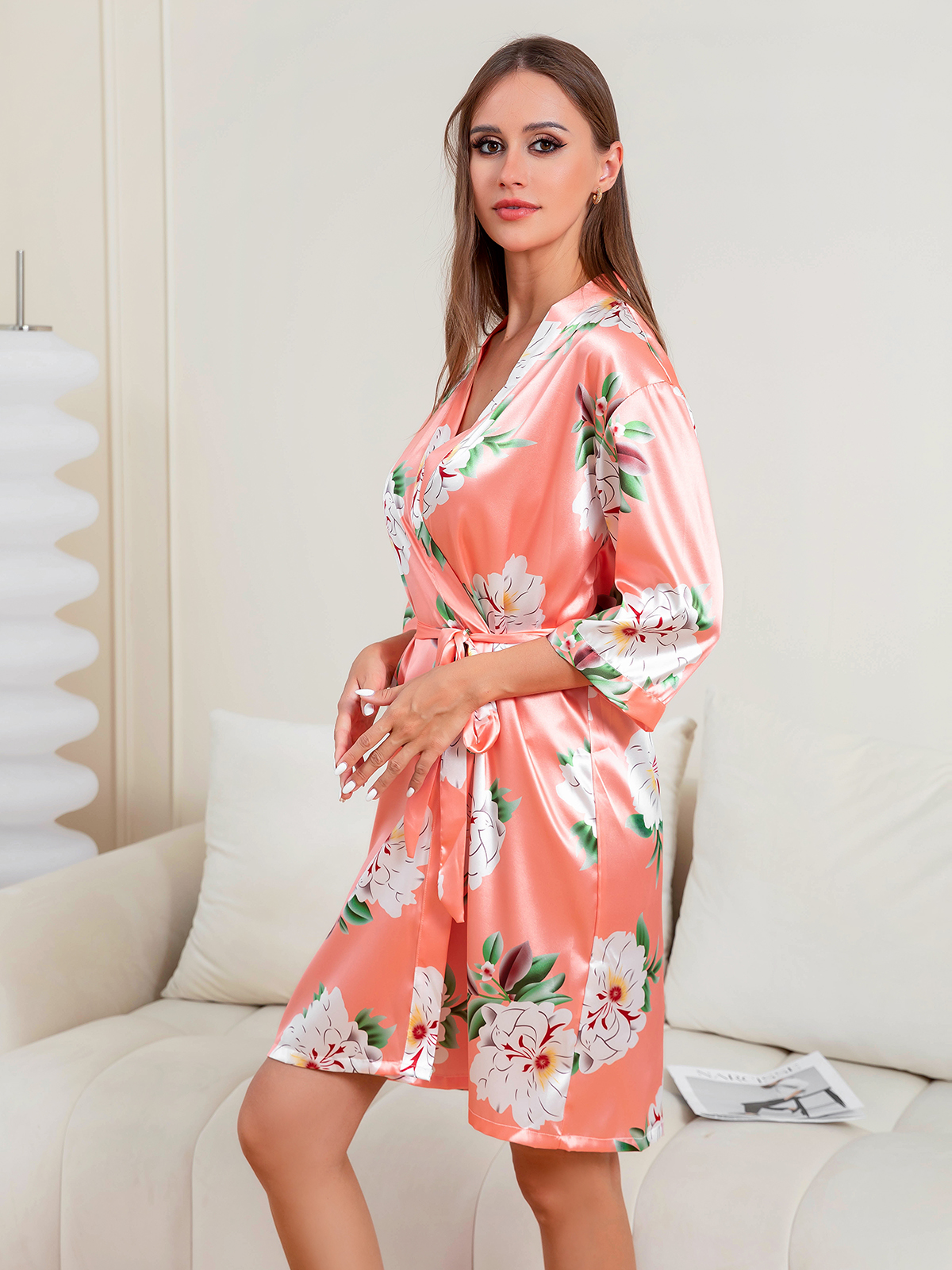 Women's household clothes nightgown foundation make-up chrysanthemum F105