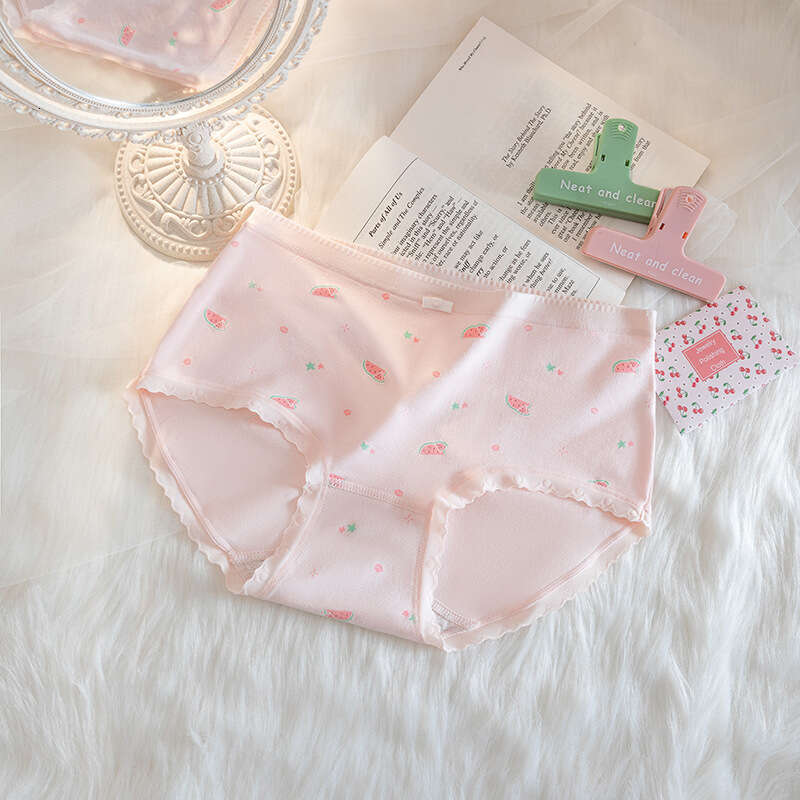 Fresh Women's Floral Cute Girl 7A Antibacterial Pure Cotton Underwear Women Women Underwear Calzoncillos Panties Calecon Lingerie Underwears Woma