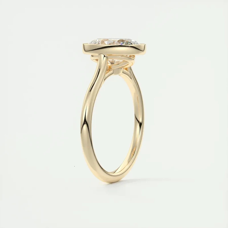 Original 925 Sterling Silver Solitaire Ring Oval Cut 5A Zirconia Lab Diamond 14k Gold Plated Wedding Engagement Ring Jewelry 240712