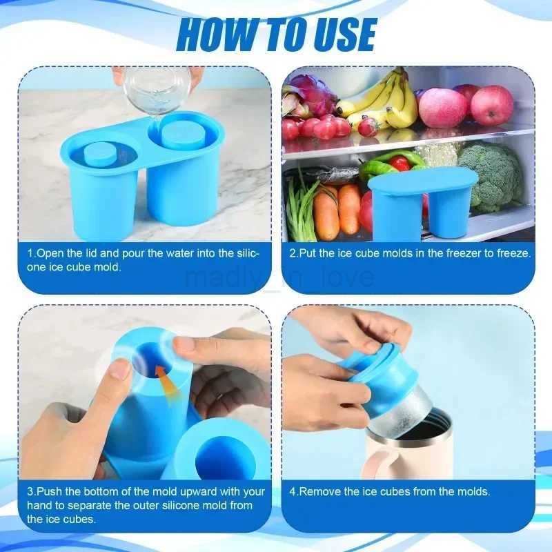 Silicone Ice Grid Adapted for Water Cup Large Capacity Ice Grid Ice Making Mold Creative with Box Easy ReleaseM240719
