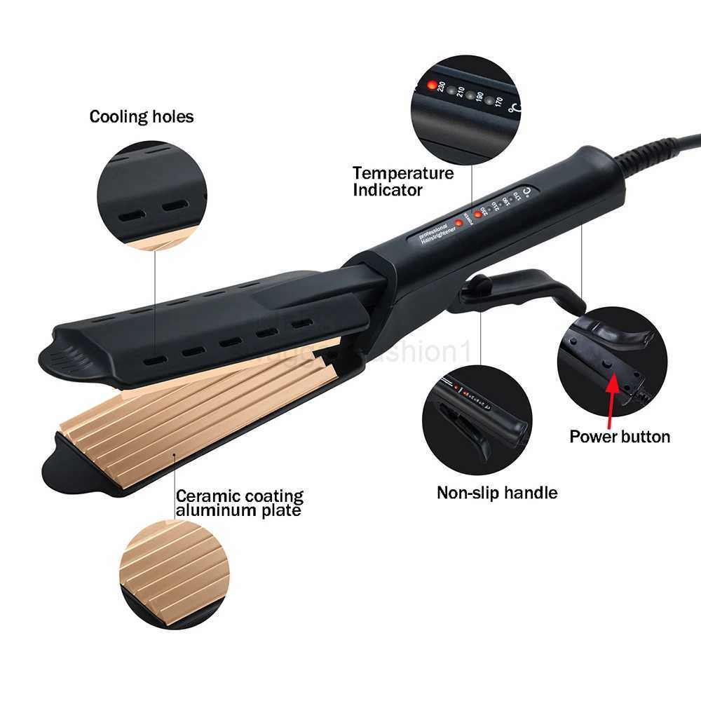 Ceramic Hair Curler Corrugated Curling Iron Electric Hair Crimper Wave Corn Irons Curling Wand Styling Tools Corrugation CurlerB240719