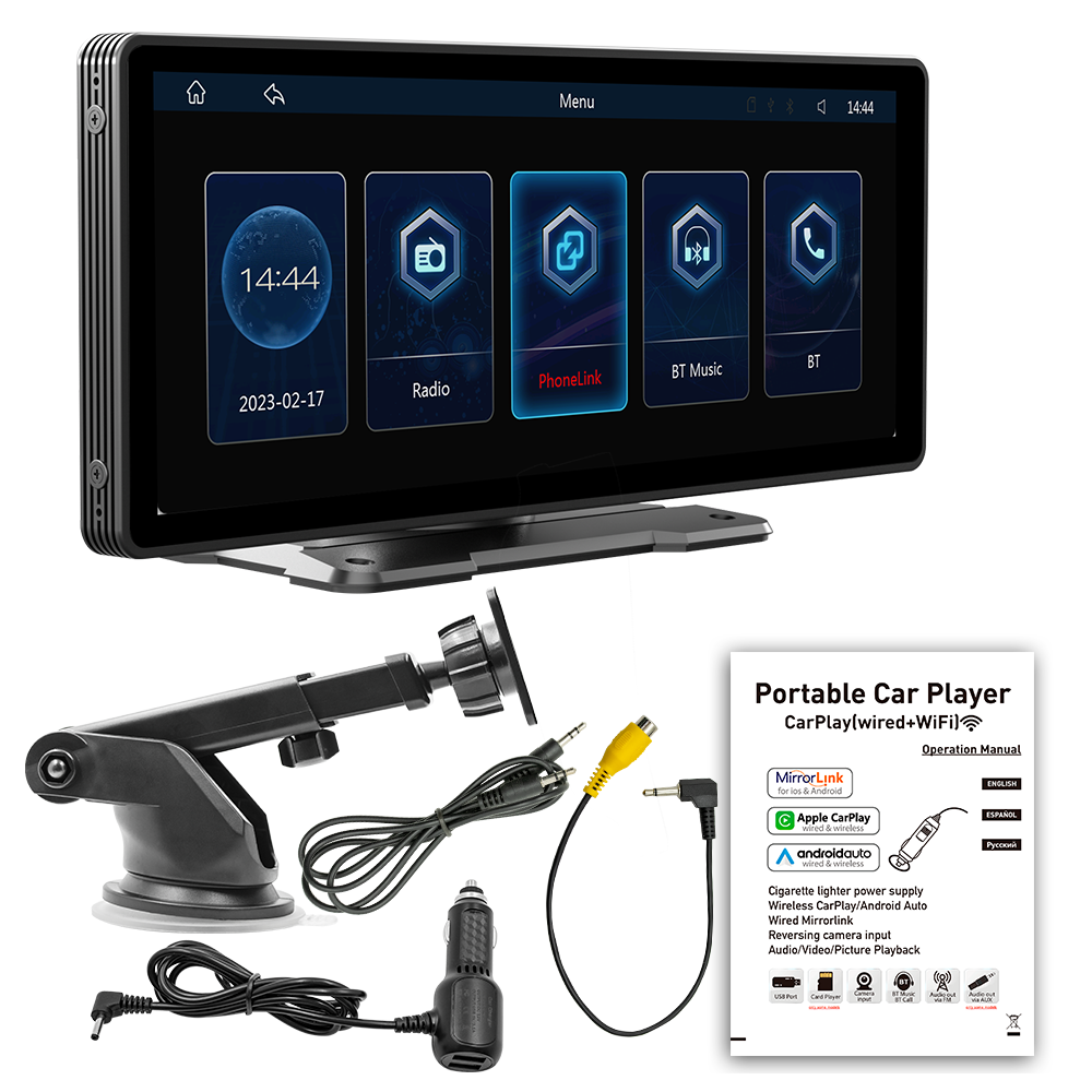 Portable car video screen Smart Car Monitor Carpaly Screen 10 Inch Display Touch Version Wireless Carplay (NOT INCLUDE REAR CAM)