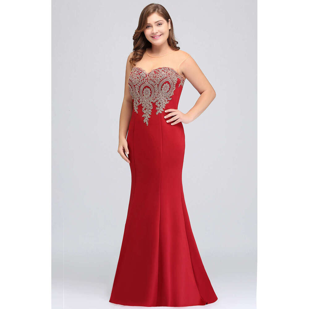 Plus Size Elegant Dresses for Women Illusion Sleeveless Sweetheart Appliques Mermaid Long Maxi Evening Party Gowns 2023