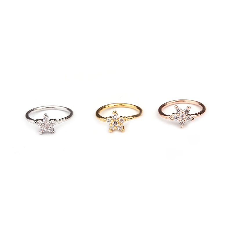 Europe and the United States cross-border micro-inlaid zircon flower nose ring nose nail piercing jewelry