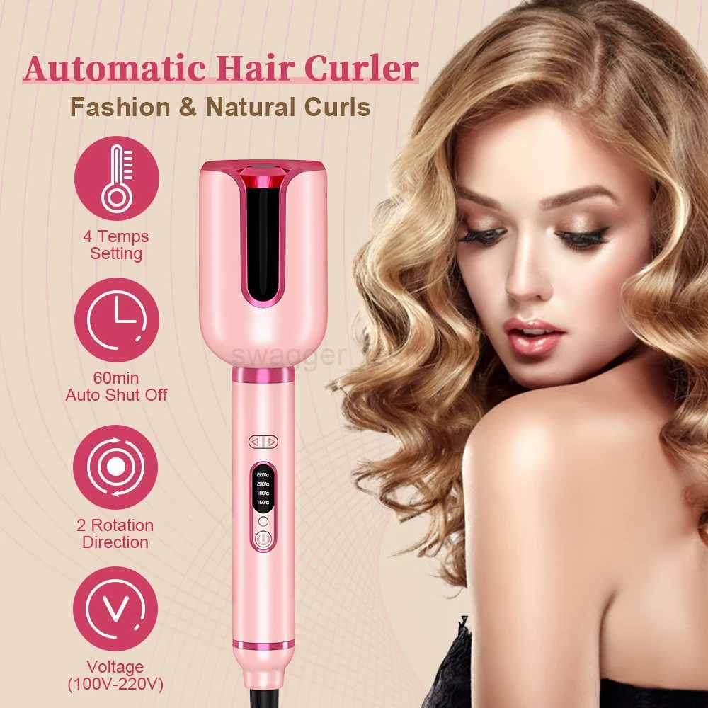 Auto Hair Curling Irons Electric Automatic Ceramic 1 Inch Hair Curler Rotating Curls Waves Anti-Tangle Curling Waver Large SlotB240719