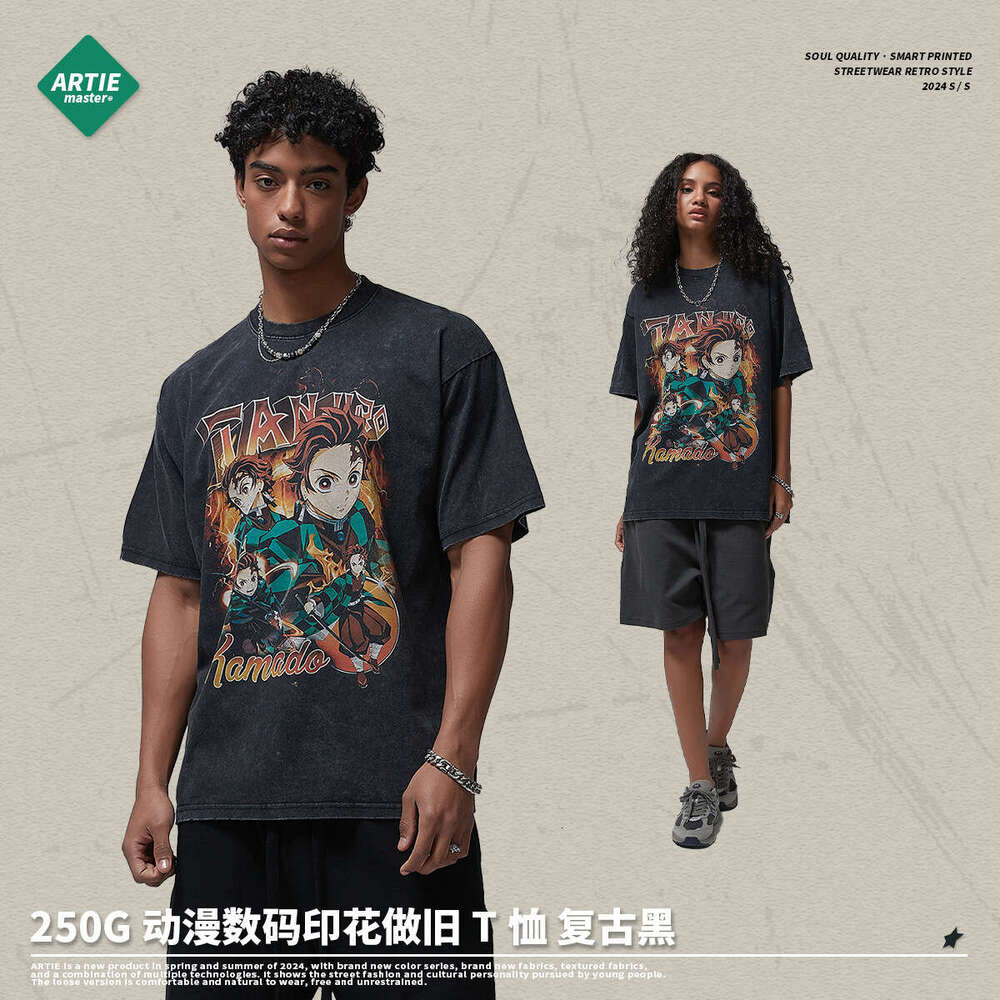 Loose Versatile High Street Harajuku Print Vintage Hollow Out Slim Top Female Quick Drying Lace Skinny Base Man Woman Tees Tops Street Activity Crop T