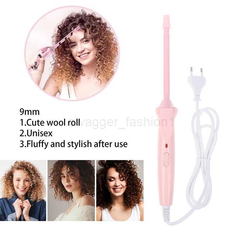 Ultra-fine 9mm Bubble Wool Curly Hair Curling Iron Small Eletric Hair Curler Short Hair Fluffy Bangs Curling wand for Men WomenB240719