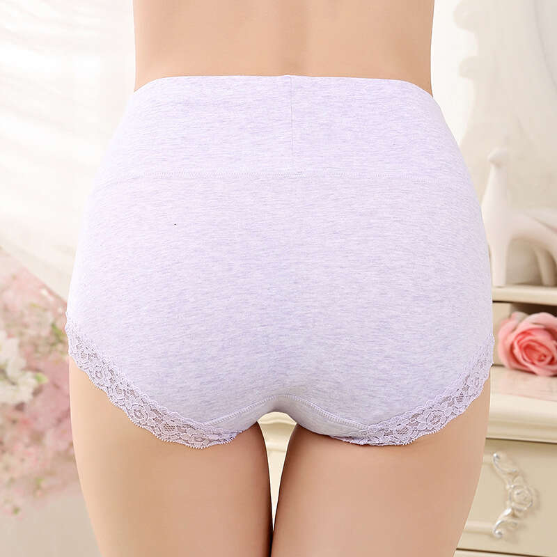 Colored Lace Seamless Triangle Underwear, Pure Cotton Belly Hugging Breathable High Waisted Women's Underwear Panties Women Underwear Lingerie Ca