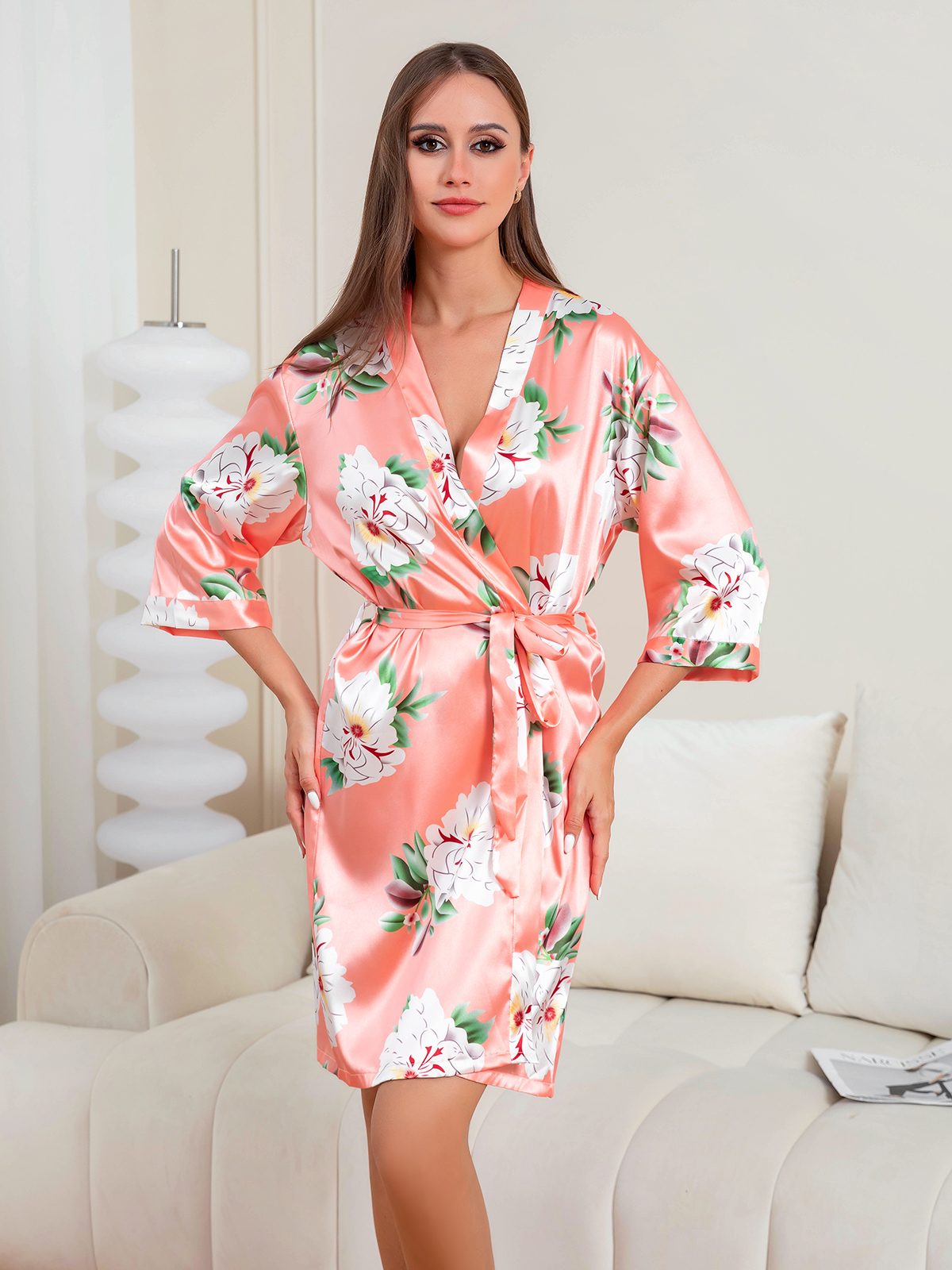 Women's household clothes nightgown foundation make-up chrysanthemum F105