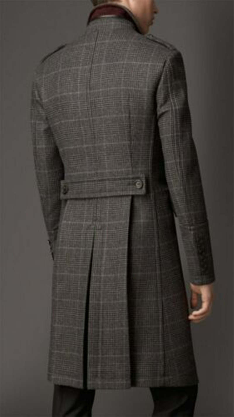 Formal Men Suits Thick Wool Custom Made Double Breasted Tuxedos Peaked Lapel Blazer Back Vent Business High Quality Popular Cheap Price Autumn Long Co