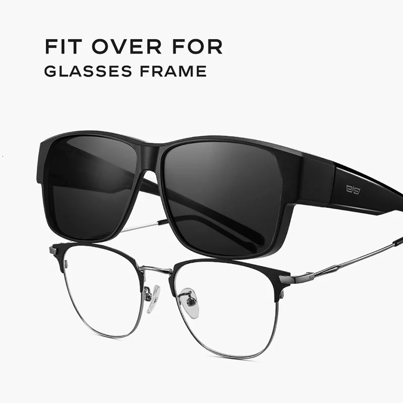 CAPONI Fit Over Sunglasse Polarized Men UV400 Goggles Outdoor Driving Fishing TR-90 Frame Cover Sun Glasses Discoloration BS3027 240711