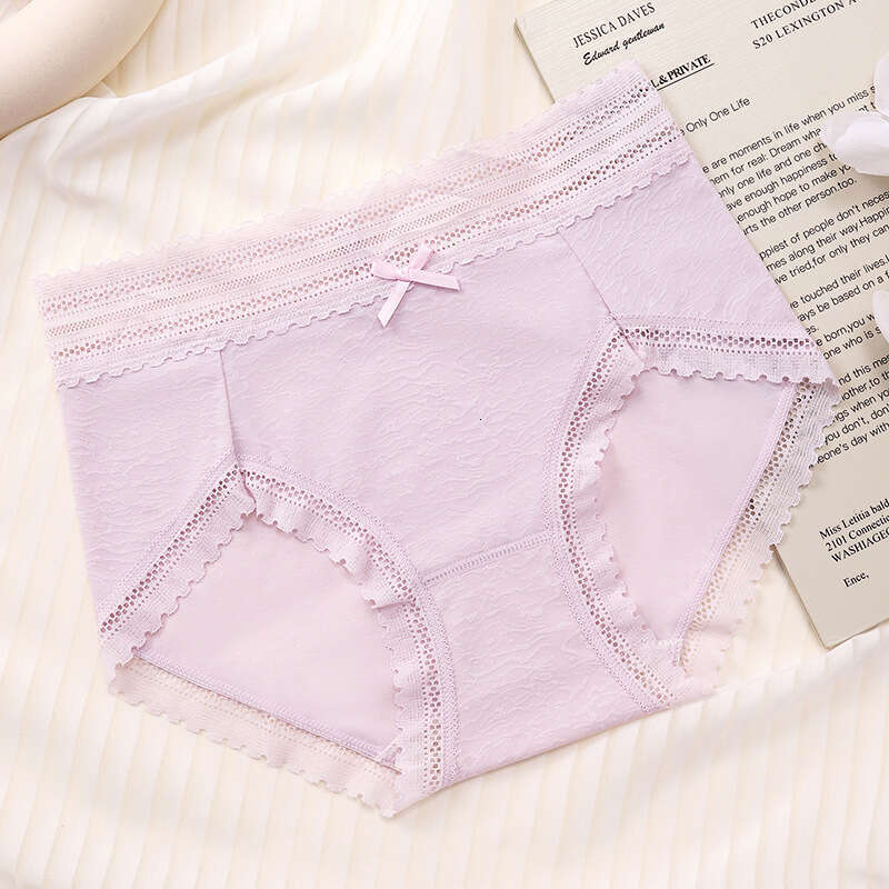 Mulberry Silk Crotch Women's Belly Cinching High Waisted Underwear, Lace Edge Seamless Triangle Pants for Women Calzoncillos Calecon Women Underw