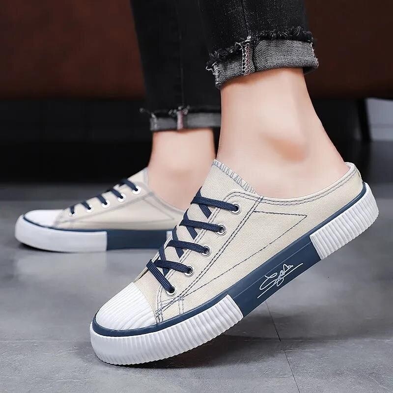 Designer Men's White Shoes Land Tour Leisure Lazy Set Sports Shoes Outdoor Walking Shoes
