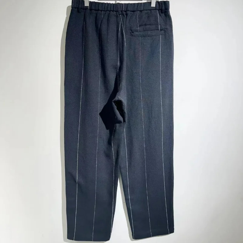 Top Quality BV Striped Linen Cotton Business Suit Pant Trousers for Men Pants Streetwear Techwear Tracksuits Mens Clothing 240712
