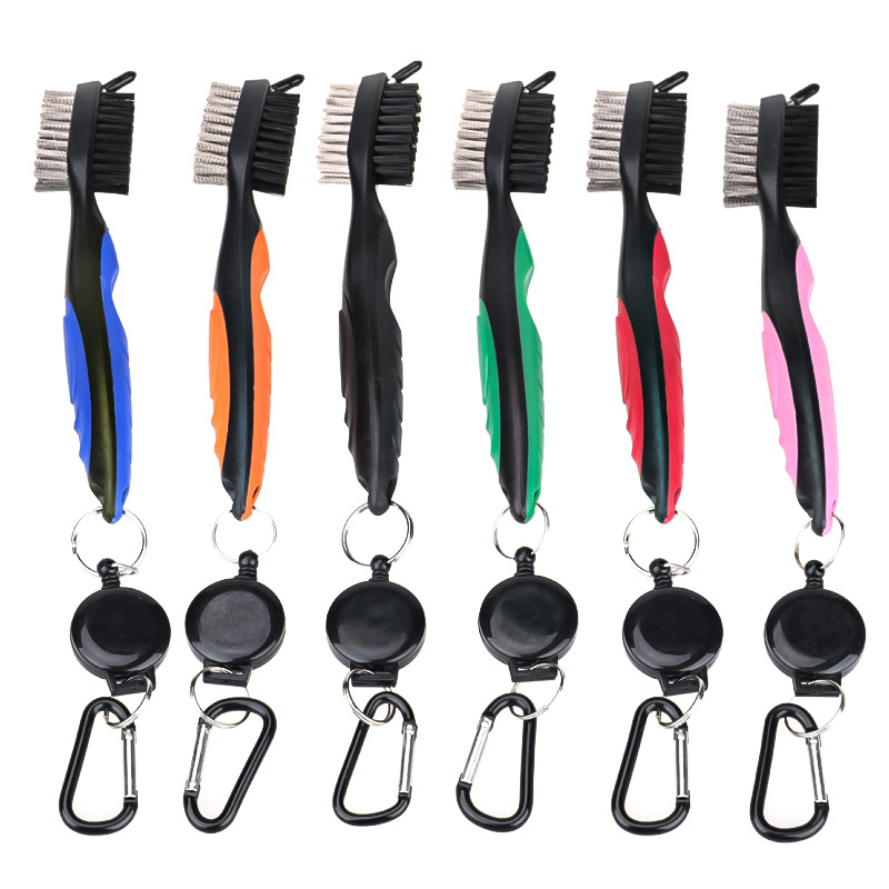 Multi-Purpose Double Sided Golf Club Cleaner Tool with Triple Use Functionality