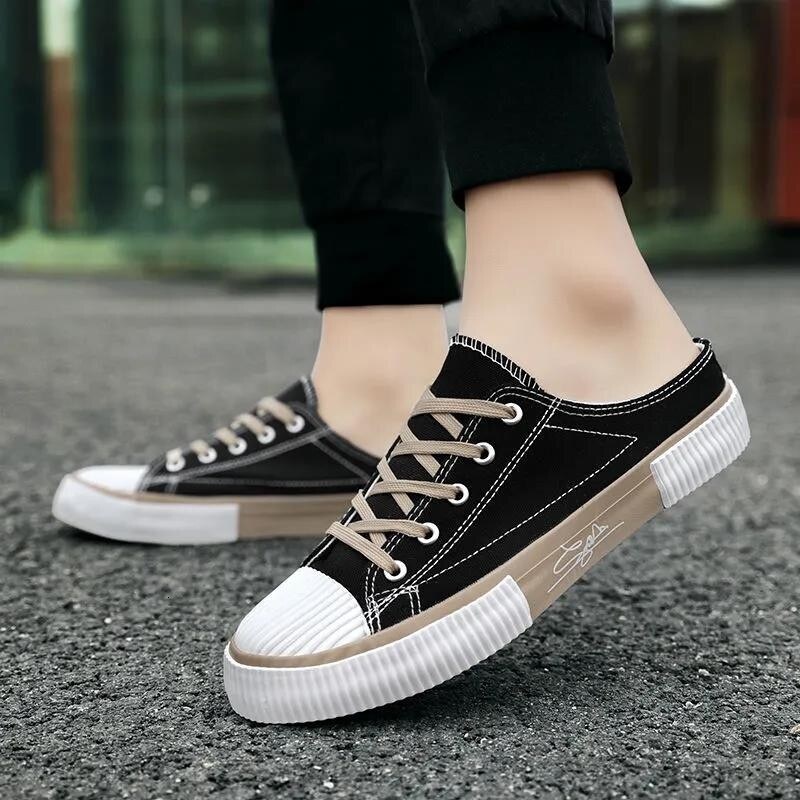 Designer Men's White Shoes Land Tour Leisure Lazy Set Sports Shoes Outdoor Walking Shoes
