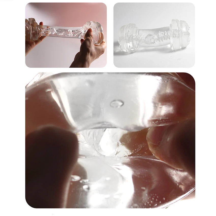 Male Masturbator Cup Soft Pussy Sex Toys Transparent Vagina Adult Endurance Exercise Sex Products Vacuum Pocket Cup for Men 18 240715
