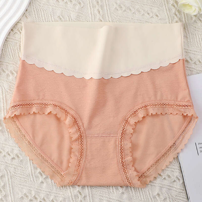 Comfortable Mulberry Silk Crotch Women's High Waisted Underwear, Lace Edge Seamless Triangle Pants for Women Calzoncillos Women Underwear Underwe