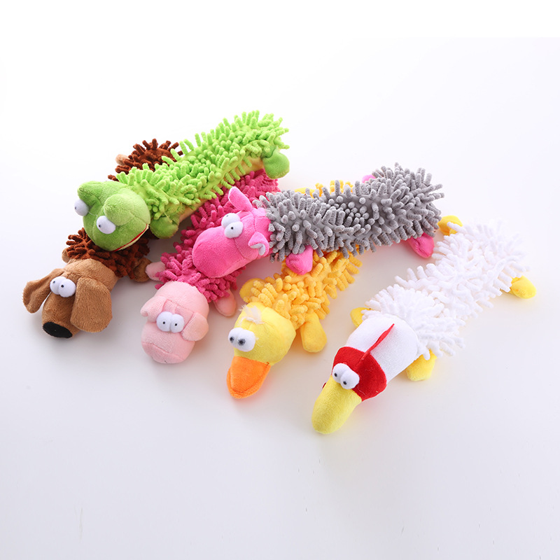 Manufacturer Wholesale Durable Interactive Pet Gifts Pet Soft Mop Plush Sounding Pet dog toy squeaky Dog Chew Toys
