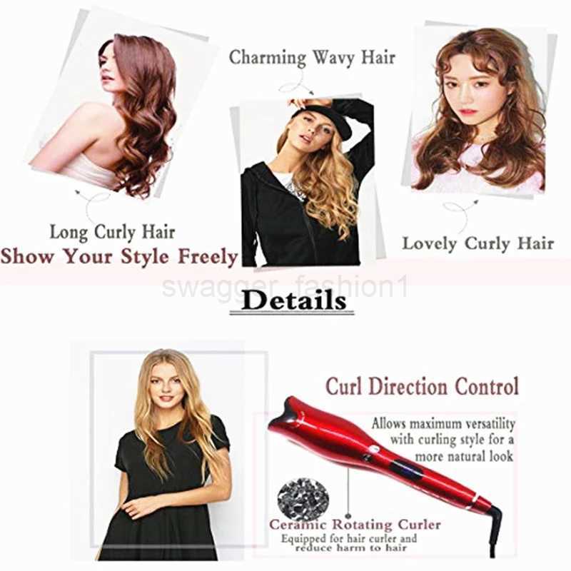 Multi-Automatic Hair Curler Button Curling Iron Negative ion Ceramic Rotating Wave Magic Hair Roller Spin Wand Hair Styling ToolB240719