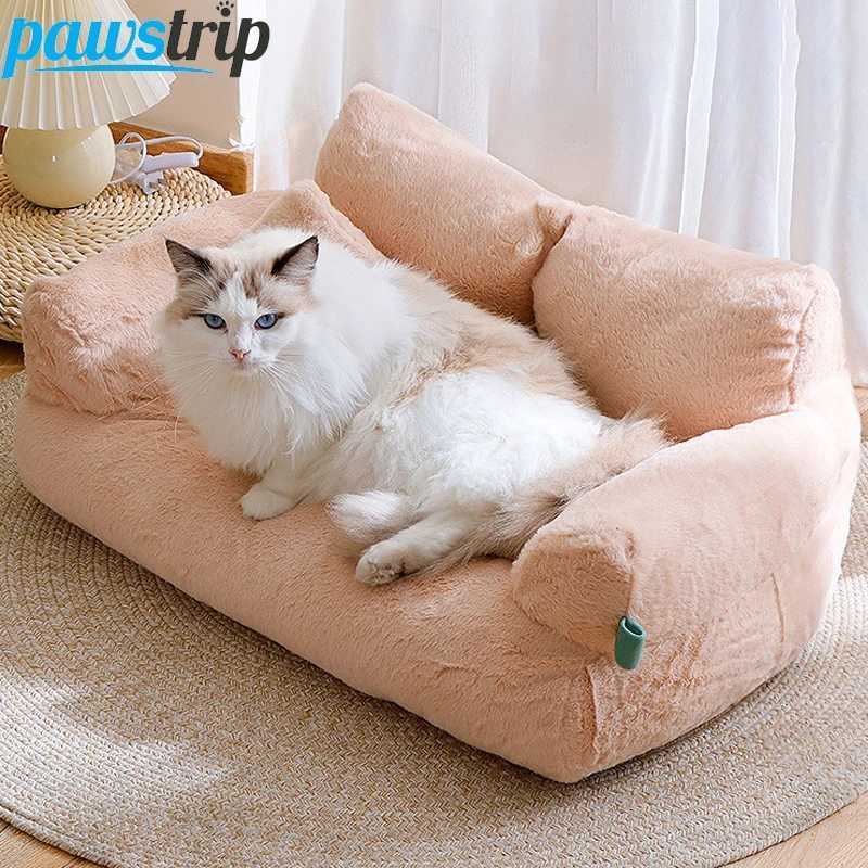 Luxury Cat Bed Sofa Winter Warm Cat Nest Pet Bed for Small Medium Dogs Cats Comfortable Plush Puppy Bed Pet Supplies X250412