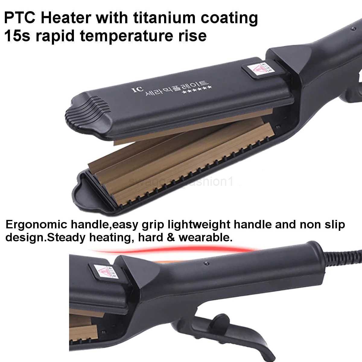Ceramic Crimper Iron For Fluffy Hairstyle Curling Iron Corrugation Plate Crimper Hair Irons Anti Static Hair Crimping IronB240719