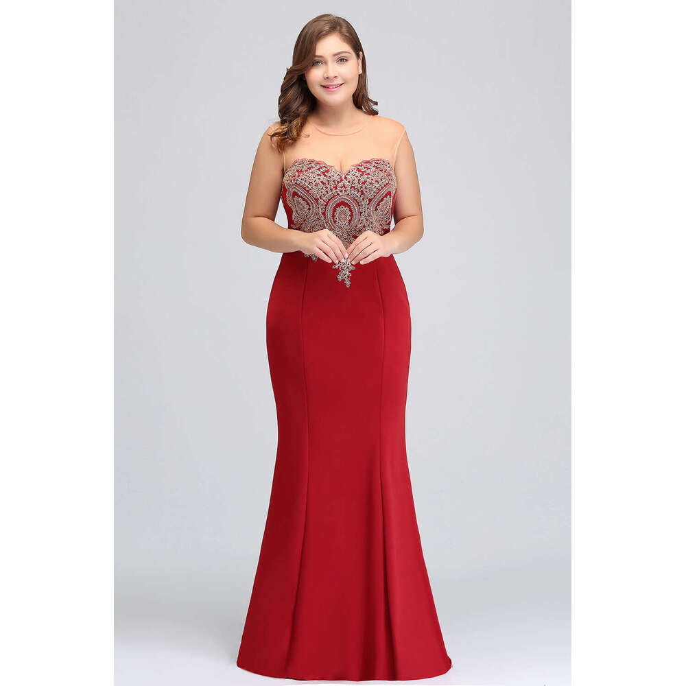 Plus Size Elegant Dresses for Women Illusion Sleeveless Sweetheart Appliques Mermaid Long Maxi Evening Party Gowns 2023