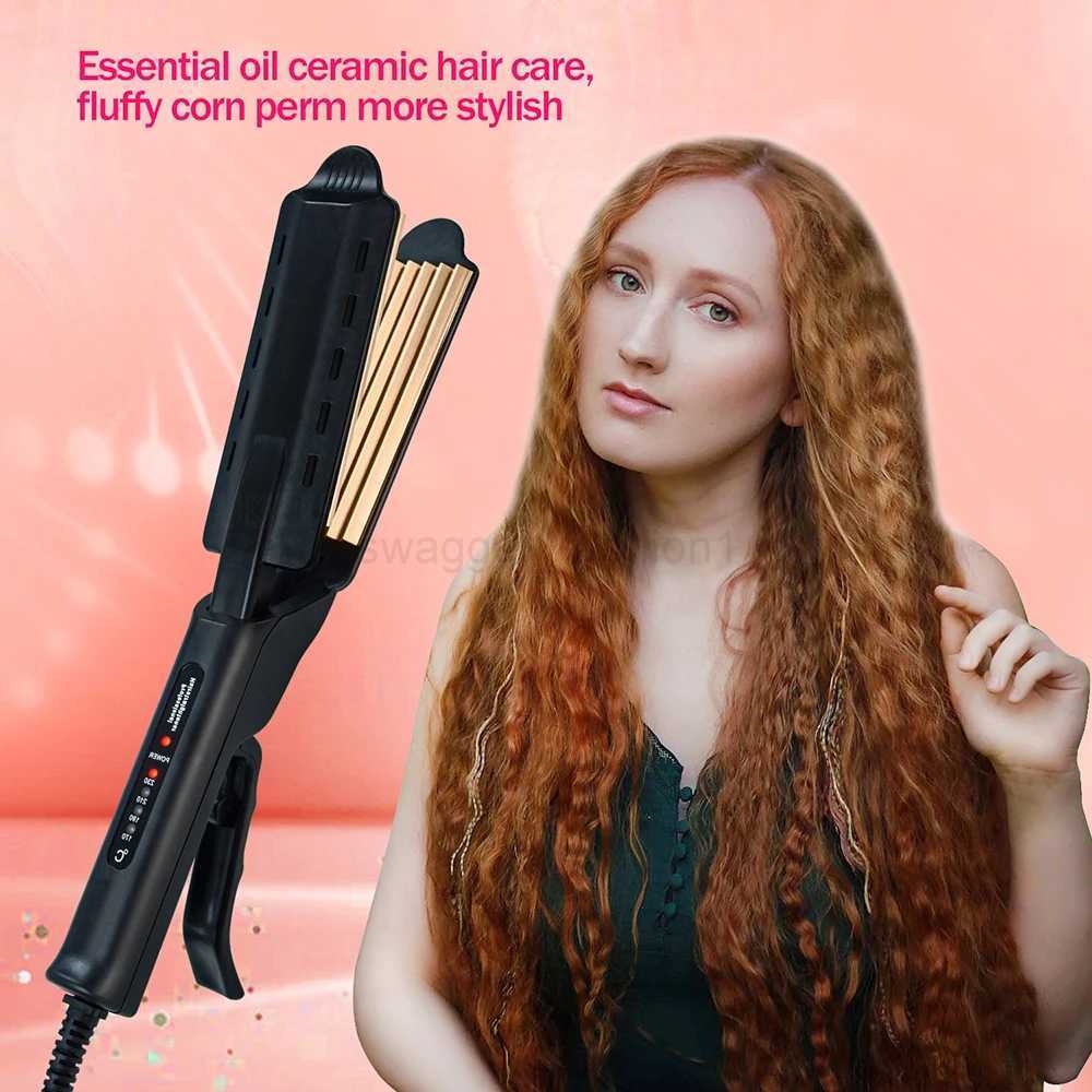 Ceramic Hair Curler Corrugated Curling Iron Electric Hair Crimper Wave Corn Irons Curling Wand Styling Tools Corrugation CurlerB240719