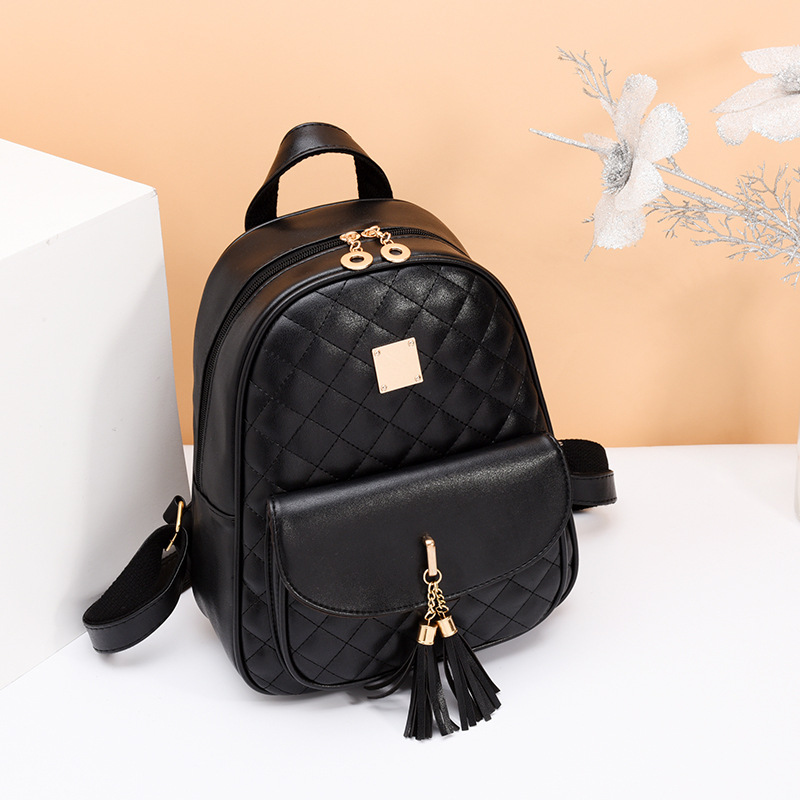 Women's Backpack 2023 Autumn and Winter New Bag European and American Style Fashion Rhomboid Bag Backpack One-Piece Generation