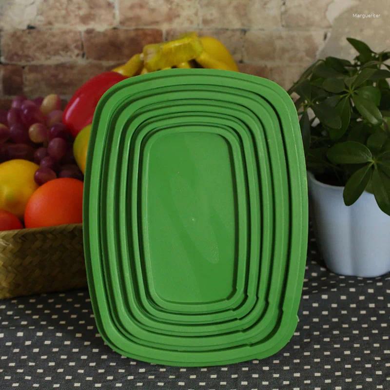 Storage Bottles Drop 5pcs 6pcs 7 pcs Stay Fresh Green Container Kitchen Keep Fresb Longer Fruits Vegetables Bins Boxes Crisper