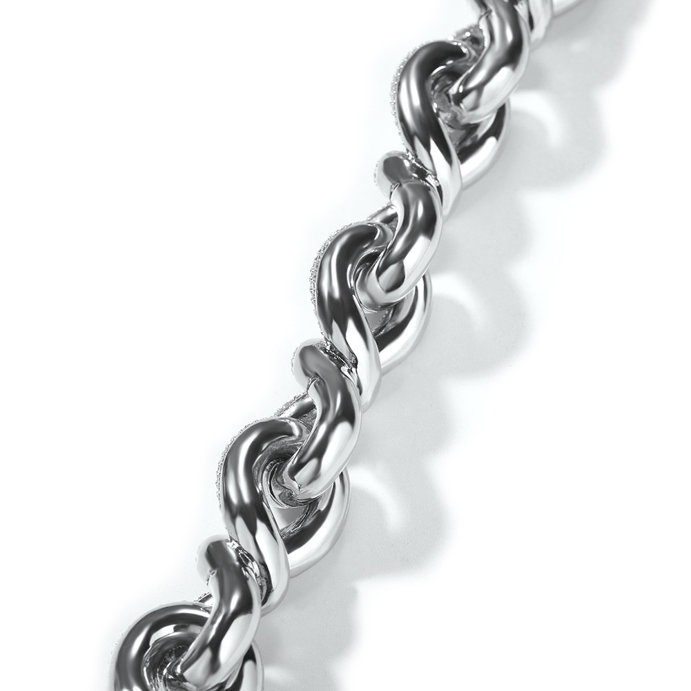 20mm Hip Hop Solid Heavy Cuban Chain Necklace Bracelet 5A Zircon Rap Jewelry