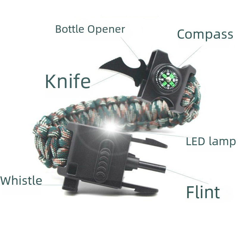 Umbrella Rope Bracelet Lighting Lamp Riding Outdoor Multifunctional Wilderness Survival Umbrella Rope Bracelet Survival Knife