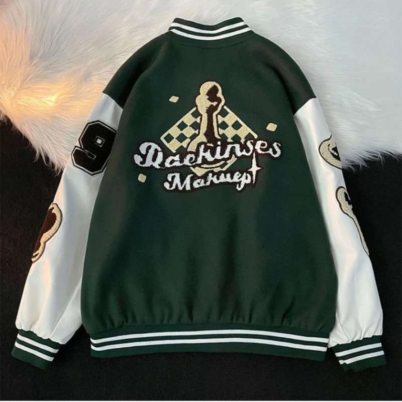 American Letter Embroidery High Quality Jackets Coats Mens Y2K Street Hip-Hop Trend Baseball Uniform Couple Casual Joker Jacket 240717