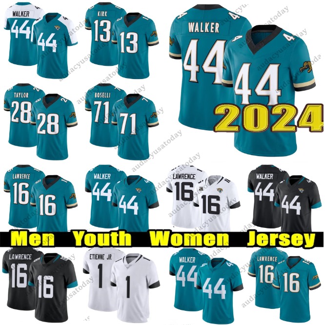 0 Ridley 16 Trevor Lawrence Jaguars Football Jerseys Jacksonville Travis Etienne Jr Josh Allen Christiane Kirk Travon Walker Devin Lloyd Zay Jones Eng...