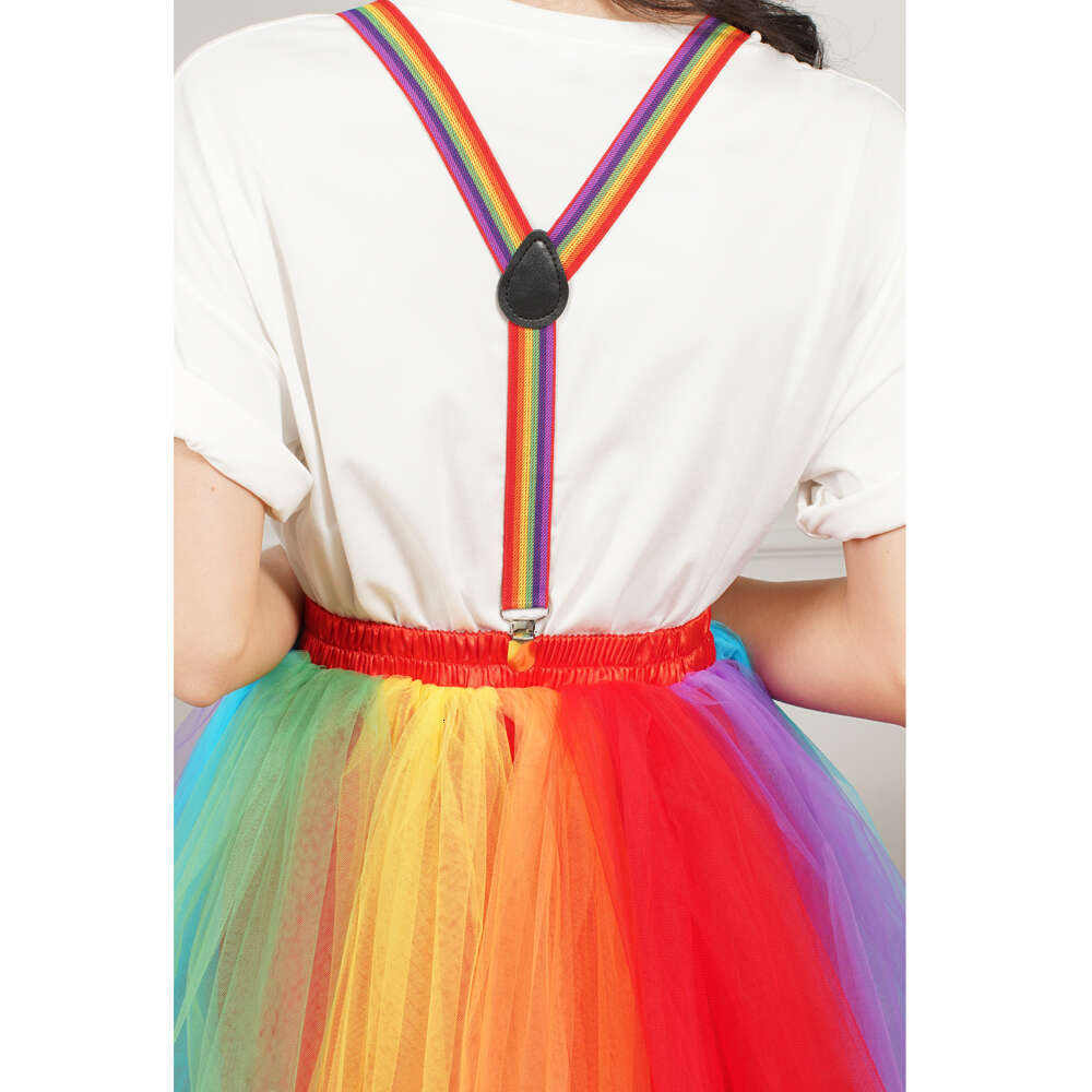5 Layers Women Rainbow Tutu Short Skirt Soft Tulle Pettiskirt Girls Mesh Skirts Christmas Halloween Cosplay Costumes Ball Gowns