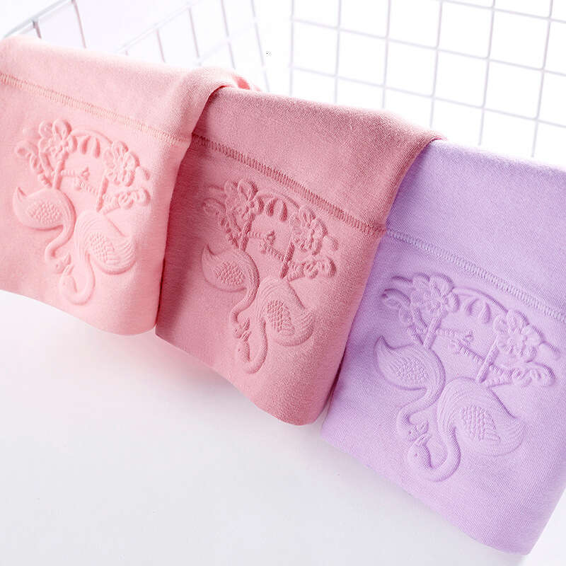 Pure Cotton Triangle Pants Embossed Postpartum High Waisted Abdominal Large Size Underwear Calecon Underwear Women Women Underwear Underwears Woman