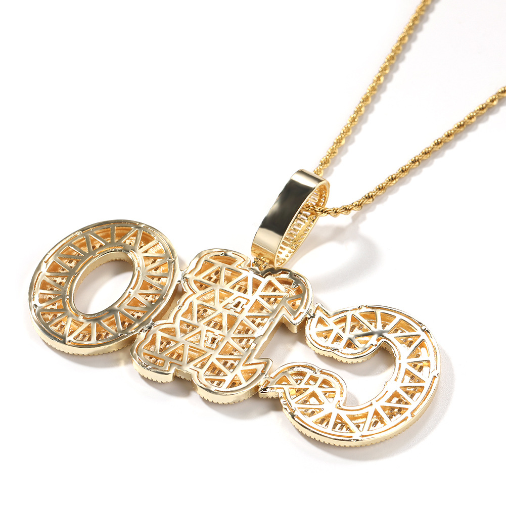 Hip Hop A-Z Custom Name Letters Pendant Necklace 5A T Zircon Women Mens Jewelry
