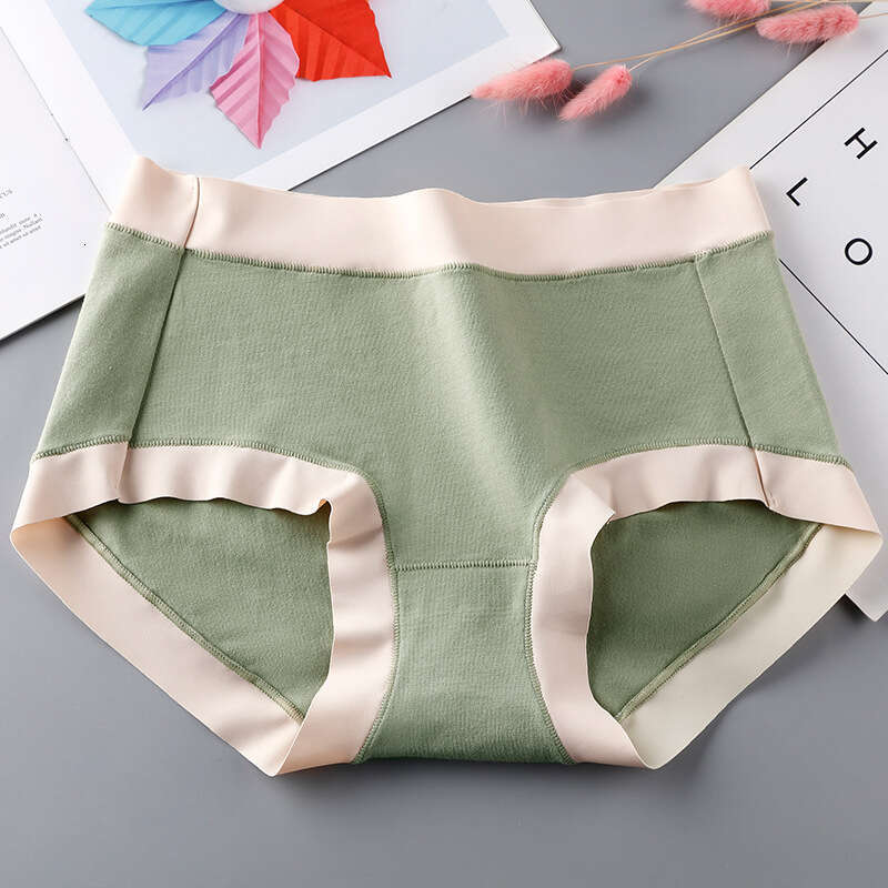 New Cotton Women's Mid Waist 0 Sensation No Trace Simple Color Contrast Graphite Thin Antibacterial Crotch Underwear Women Underwear Calecon Unde