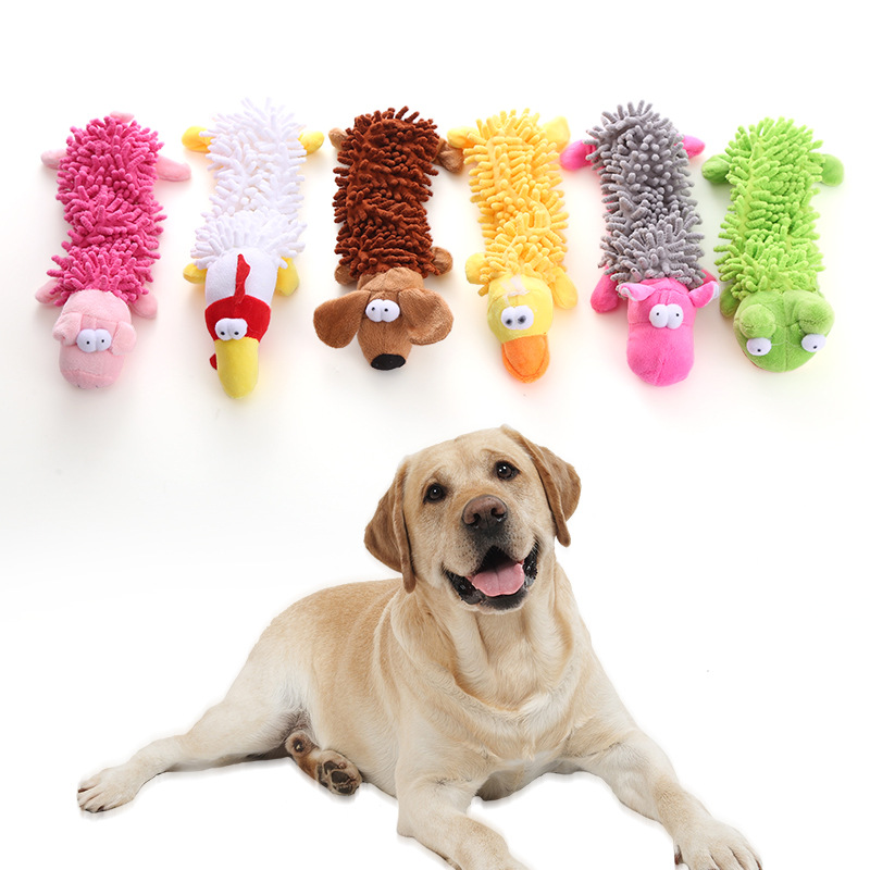 Manufacturer Wholesale Durable Interactive Pet Gifts Pet Soft Mop Plush Sounding Pet dog toy squeaky Dog Chew Toys