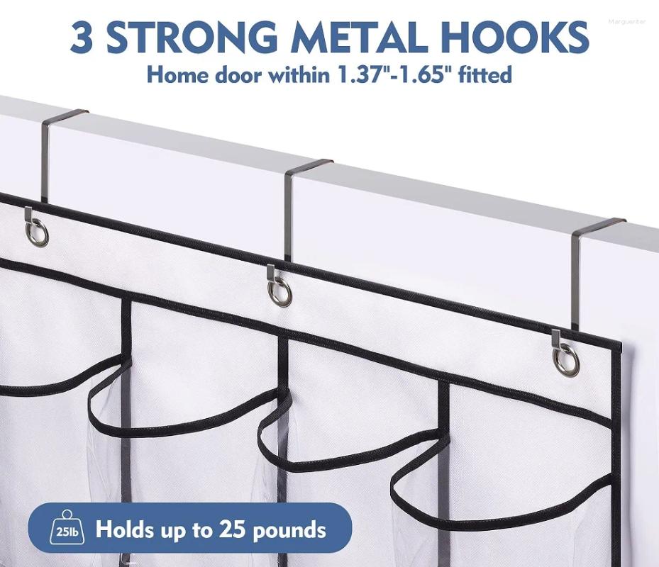 Storage Boxes 24/28 Large Mesh Pockets Wall Hanging Shoe Organizer Rack Over The Door Fabric Cabinet Closet Sundries Bag