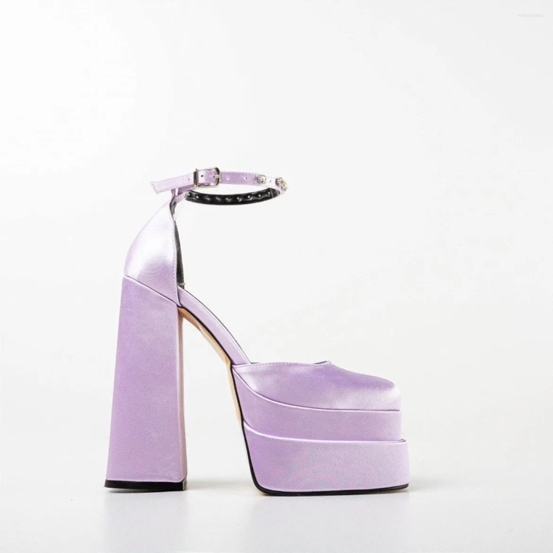 Elegant Satin Platform Sandals Women: 15 cm High Heels for Evening Parties and Weddings (Ivory) 4
