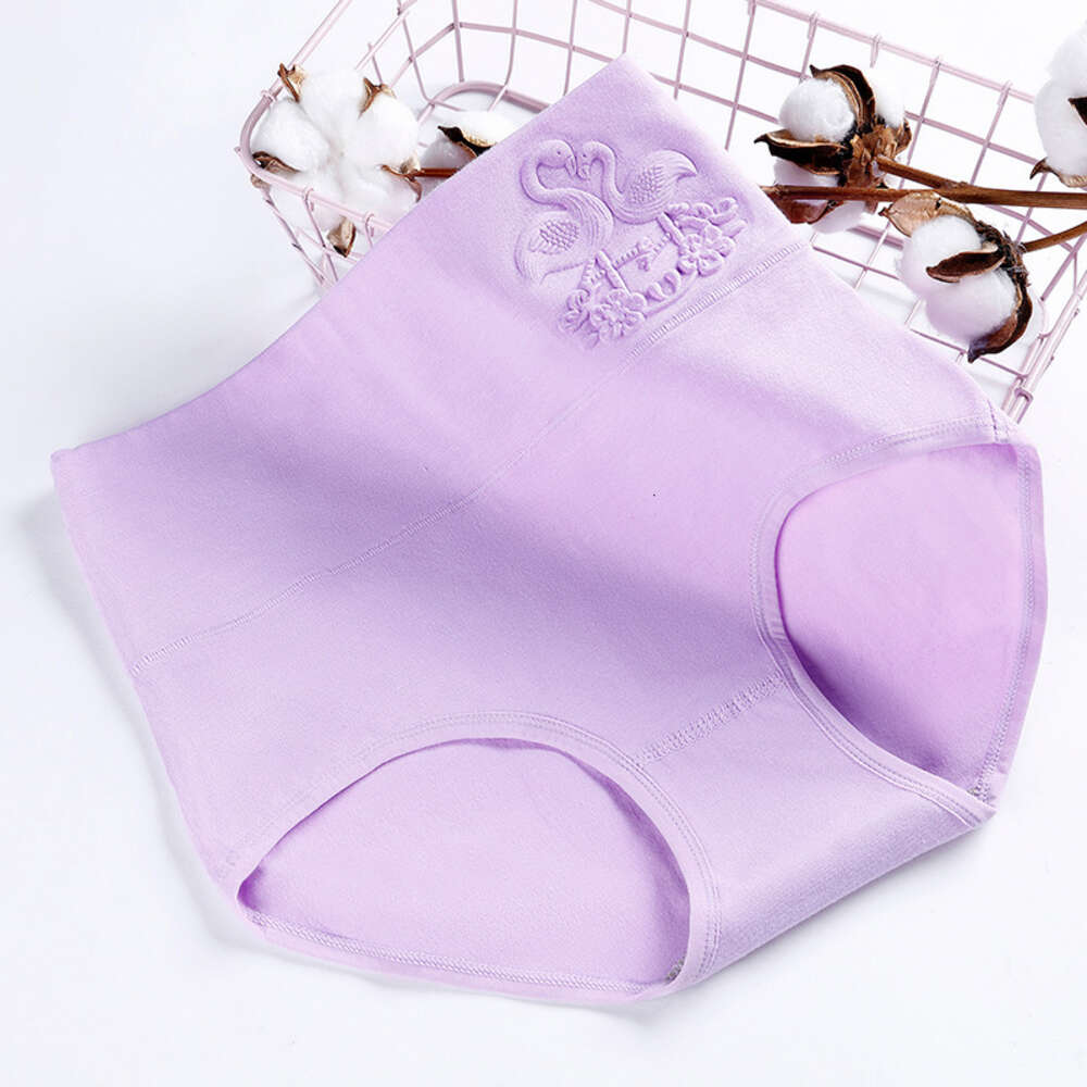 Pure Cotton Triangle Pants Embossed Postpartum High Waisted Abdominal Large Size Underwear Calecon Underwear Women Women Underwear Underwears Woman